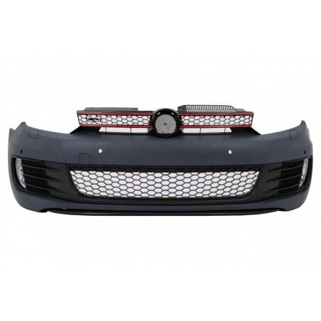 Front Bumper suitable for VW Golf VI 6 (2008-2013) GTI Look with Headlights Golf 7 3D LED DRL U-Design LED Flowing Turning Ligh