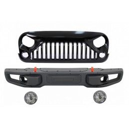 Metal Front Bumper with Central Front Grille suitable for JEEP Wrangler / Rubicon JK (2007-2017) 10th Anniversary Hard Rock Styl