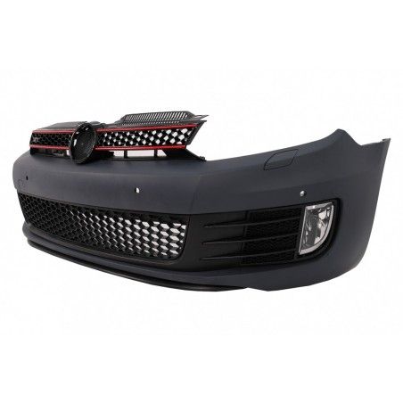Front Bumper suitable for VW Golf VI 6 (2008-2013) GTI Look with Headlights Golf 7 3D LED DRL U-Design LED Flowing Turning Light