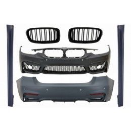 Body Kit suitable for BMW 3 Series F30 Non LCI & LCI (2011-2018) With Side Skirts and Central Grilles Double Stripe M3 Sport EVO
