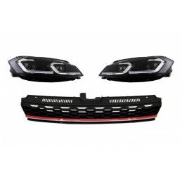 Central Badgeless Grille with LED Headlights Sequential Dynamic Turning Lights suitable for VW Golf 7.5 VII Facelift (2017-up) G