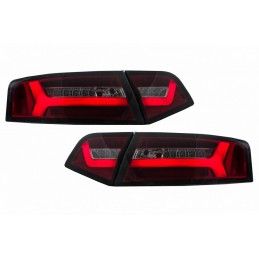 Taillights LED suitable for Audi A6 4F2 C6 Limousine (2008-2011) Red Smoke Facelift Design with Sequential Dynamic Turning Light