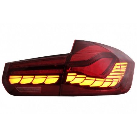 OLED Taillights Conversion to M4 Design suitable for BMW 3 Series F30 Pre LCI & LCI (2011-2019) F35 F80 Red Clear with Dynamic S