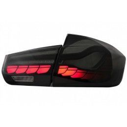 OLED Taillights Conversion to M4 Design suitable for BMW 3 Series F30 Pre LCI & LCI (2011-2019) F35 F80 Red Smoke with Dynamic S