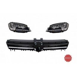 RHD Headlights LED FLOWING Dynamic Sequential Turning Lights with Central Grille suitable for VW Golf 7 VII (2012-2017) R-Line D