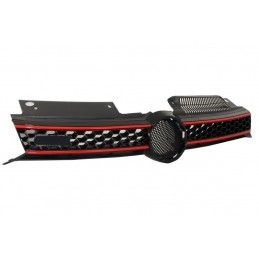 Central Grille Front Grille suitable for VW Golf 6 VI (2008-2012) with LED Headlights Flowing Dynamic Sequential Turning Lights 