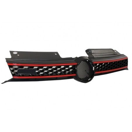 Central Grille Front Grille suitable for VW Golf 6 VI (2008-2012) with LED Headlights Flowing Dynamic Sequential Turning Lights 