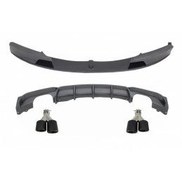 Front Spoiler with Rear Diffuser Single / Double Outlet Carbon and Exhaust Muffler Tips Carbon Fiber Matte suitable for BMW 3 Se