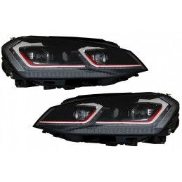 LED Headlights Bi-xenon Look suitable for VW Golf 7 VII (2012-2017) Facelift G7.5 GTI Design with Sequential Dynamic Turning Lig