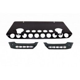 Front Bumper Skid Plate Off Road Package Under Run Protection Front Bumper Spoiler LED DRL Extension suitable for MERCEDES G-cla