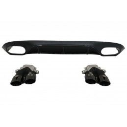 Rear Diffuser with Exhaust Tips and Central Grille suitable for Mercedes E-Class C238 A238 AMG Sport Line (2016+) E53 GT-R Desig