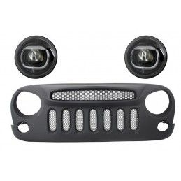 Central Front Grille Specter Mask with HID Bi-Xenon Headlights suitable for JEEP Wrangler Rubicon JK (2007-2017) Angry Bird Desi