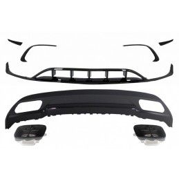 Rear Diffuser with Exhaust Tips Tailpipe with Splitters Fins Aero suitable for Mercedes A-Class W176 (2015-2018) Sport Pack All 