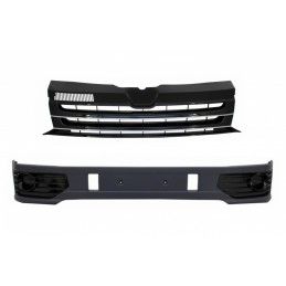 Front Bumper Add-on Spoiler suitable for VW Transporter Multivan Caravelle T5 T5.1 Facelift (2010-2015) with Badgeless Front Deb