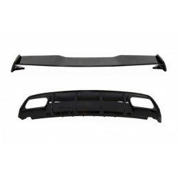 Valance Rear Diffuser Suitable for MERCEDES W176 A-Class (2012-2018) with Roof Boot Lid Spoiler A45 Design Facelift Black Editi