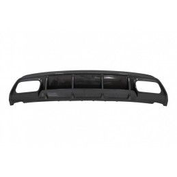 Rear Bumper Valance Diffuser with Exhaust Muffler Tips Black suitable for Mercedes W176 A-Class (2013-2018) A45 Facelift Design 