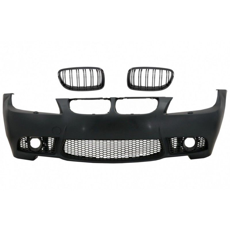 Front Bumper Without Fog Lights suitable for BMW 3 Series E90 E91 Touring LCI Facelift (2008-2011) M3 Design with Central Kidney