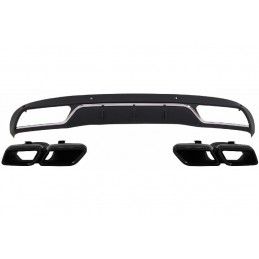 Rear Diffuser & Exhaust Tips suitable for Mercedes C-Class W205 S205 (2014-2018) C63 Design Black Package only for Standard Bump