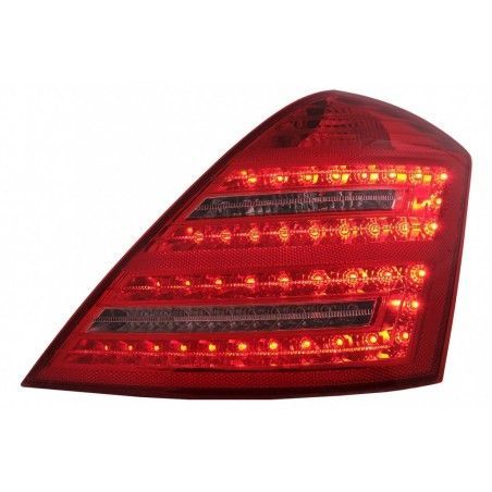 Full LED Taillights suitable for Mercedes S-Class W221 (2005-2009) Red Clear Facelift Design with Dynamic Sequential Turning Sig