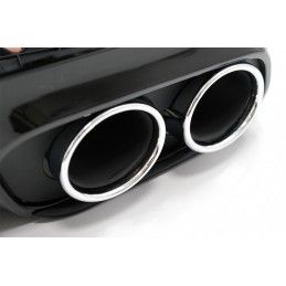 Rear Bumper Valance Diffuser Double Outlet with Exhaust Tips suitable for Mercedes C-Class C205 A205 Coupe Cabriolet (2014-2019)