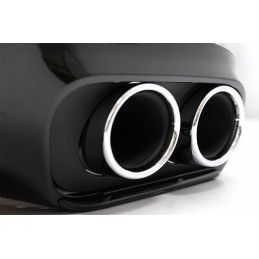 Rear Bumper Valance Diffuser Double Outlet with Exhaust Tips suitable for Mercedes C-Class C205 A205 Coupe Cabriolet (2014-2019)