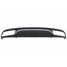 Rear Bumper Valance Diffuser with Black Exhaust Muffler Tips suitable for Mercedes C-Class C205 A205 Coupe Cabriolet (2014-2019)