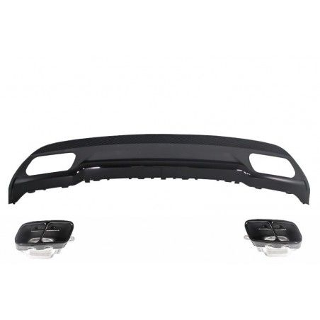Sport Pack Rear Diffuser with Exhaust Tips Tailpipe Suitable for Mercedes A-Class W176 (2012-up) with Central Grille GT-R Paname