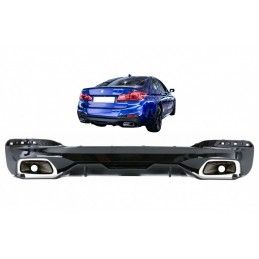 Rear Bumper Diffuser With Exhaust Tips suitable for BMW 5 Series G30 G31 Limousine Touring (2017-up) 540 M Performance Look Pian
