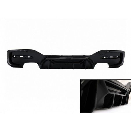 Front Bumper Lip Spoiler suitable for BMW 1 Series F20 F21 LCI (2015-2019) with Rear Bumper Spoiler Valance Diffuser and Side Sk