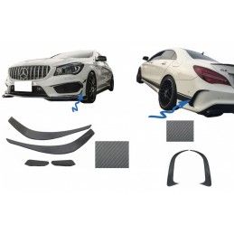 Bumper Splitters Fins Aero Side Vent Canards suitable for Mercedes Benz CLA W117 C117 X117 (2013-2016) CLA45 A-Design Carbon Fil