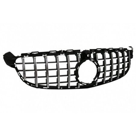 Front Grille suitable for Mercedes C-Class C63 W205 Sedan S205 T-Modell A205 Cabriolet C205 Coupe (03.2018-2020) with camera Bla