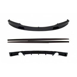 Rear Diffuser Double Outlet for Single Exhaust with Front Spoiler and Side Skirts Add-on Lip Extensions suitable for BMW 3 Serie