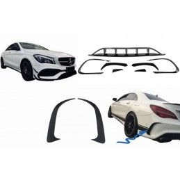 Front and Rear Bumper Splitters Fins Aero Conversion Kit suitable for Mercedes CLA W117 Facelift (2016-2018) CLA45 Design Canard