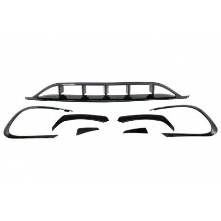 Front and Rear Bumper Splitters Fins Aero Conversion Kit suitable for Mercedes CLA W117 Facelift (2016-2018) CLA45 Design Canard