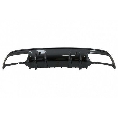Rear Bumper Diffuser suitable for Mercedes C-Class W205 S205 Sport Line (2014-2020) C43 Design Piano Black without Exhaust Muffl