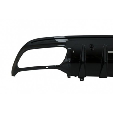 Rear Bumper Diffuser suitable for Mercedes C-Class W205 S205 Sport Line (2014-2020) C43 Design Piano Black without Exhaust Muffl
