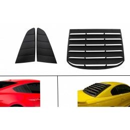 Classic Quarter Side Window Louvers suitable for FORD Mustang Mk6 VI Sixth Generation (2015-2019) with Rear Window Louvers Black