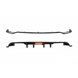 Rear Bumper Air Diffuser with LED Red Reflector suitable for VW Golf 7.5 (2017-2019) and Front Bumper Lip Extension Spoiler Pian