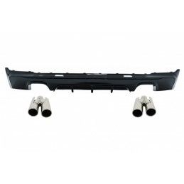 Rear Bumper Spoiler Valance Diffuser Double Outlet with Exhaust Muffler Tips suitable for BMW 2 Series F22 F23 (2013-) M Perform