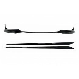Front Bumper Spoiler Lip suitable for BMW 3 Series G20 Sedan G21 Touring (2018-up) with Side Skirts Extension M Sport Piano Blac