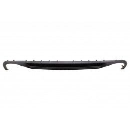 Rear Bumper Valance Air Diffuser suitable for Audi A4 B8 Facelift Limousine/Avant (2012-2015) with Exhaust Muffler Tips Tail Pip