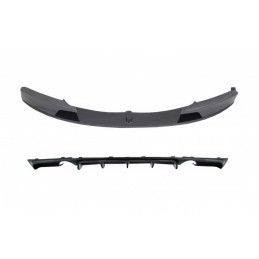 Front Bumper Spoiler Splitter with Diffuser Double Outlet for Single Exhaust suitable for BMW 3 Series F30 F31 (2011-up) M-Perfo