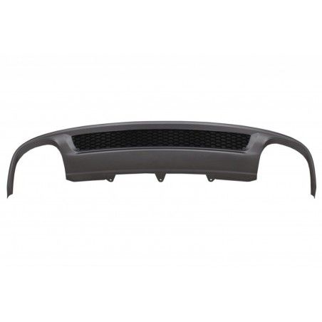 Rear Bumper Valance Air Diffuser suitable for Audi A4 B8 Facelift Limousine Avant (2012-2015) with Exhaust Muffler Tips Tail Pip