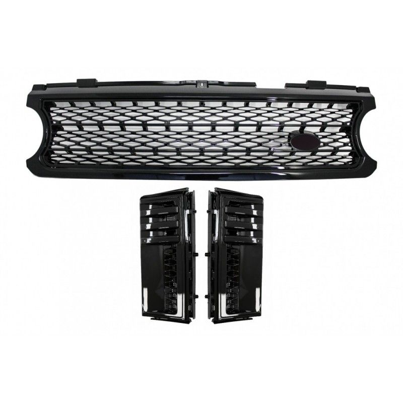 Central Grille and Side Vents Assembly suitable for Land Range Rover Vogue III L322 (2006-2009) All Black Autobiography Supercha