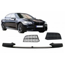 Front Bumper Spoiler Lip suitable for BMW 5 Series F10 F11 Sedan Touring (2011-2017) With Side Grilles M-Performance Sport M550 