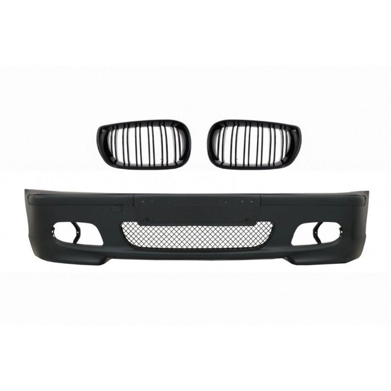 Front Bumper suitable for BMW 3 Series E46 Facelift Sedan Touring (2001-2004) M-Tech Look with Central Grille M Design Piano Bla
