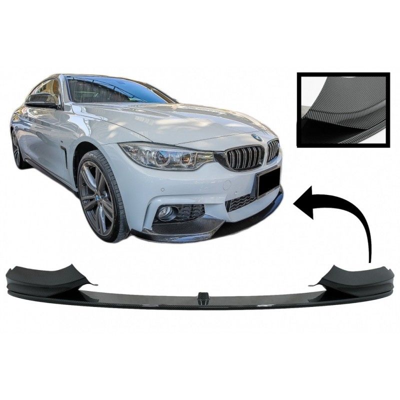 Front Bumper Spoiler Lip suitable for BMW 4 Series F32 Coupe F33 Cabrio F36 Grand Coupe (2013-03.2019) M-Performance Design Carb