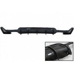 Rear Bumper Diffuser suitable for BMW 4 Series F32 F33 F36 (2013-2019) M Performance Design Carbon Film Coating Twin Double Outl