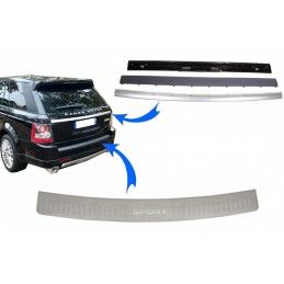 KIT Rear Bumper Protector Foot Plate and Trunk Tailgate Suitable for Range Rover Sport L320 (2005-2011) Aluminum Autobiography L