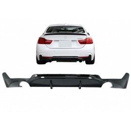 Rear Bumper Diffuser suitable for BMW F32 F33 F36 (2013-) Coupe Cabrio 4 Series M Performance Design Twin Single Outlet Piano Bl
